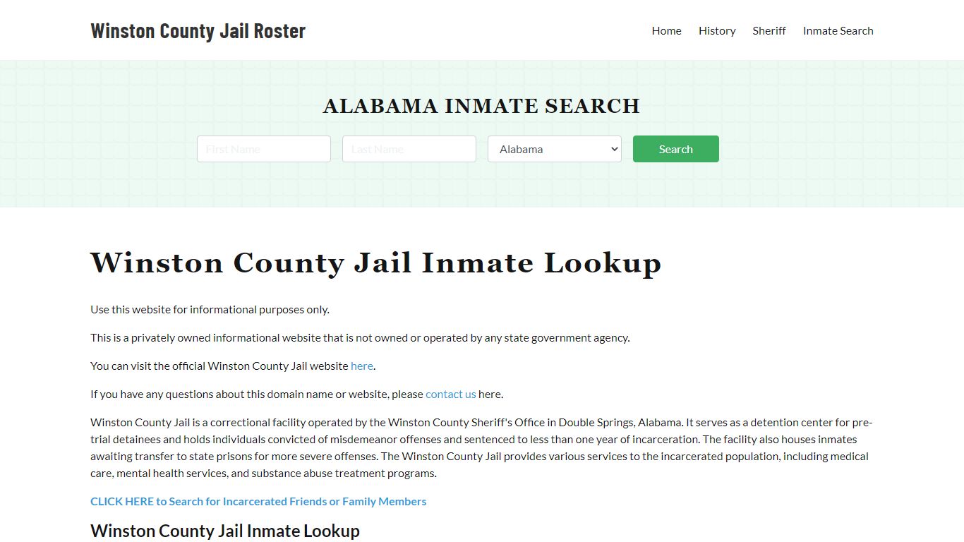 Winston County Jail Roster Lookup, AL, Inmate Search